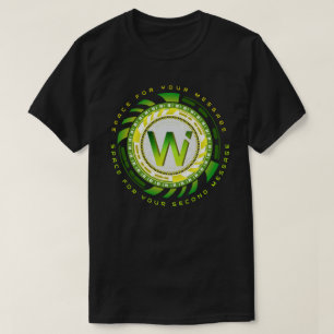 Camiseta Carta W de Tipografia de Tecnologia Futurista Text