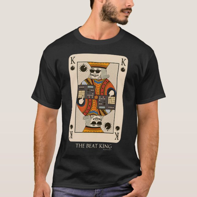 Camiseta Cartão Beatmaker King Para Produtor Musical E DJ (Frente)