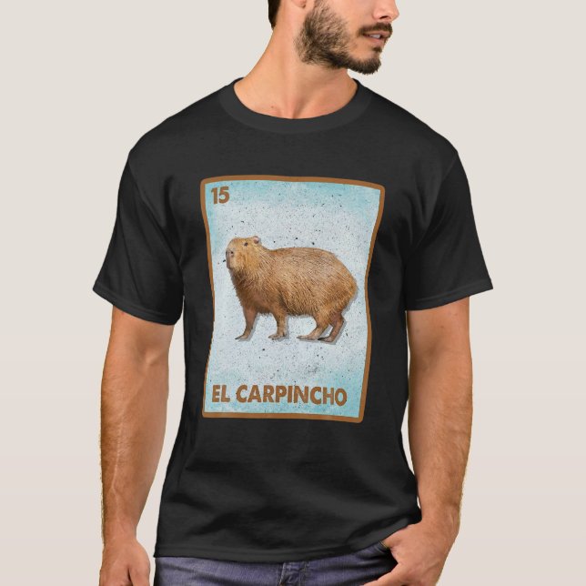 Camiseta Cartão Capybara Mexicano El Carpincho (Frente)