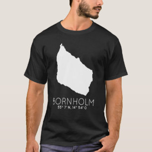 Camiseta Cartão Dansk Coordenado das Ilhas Bornholm Dinamar