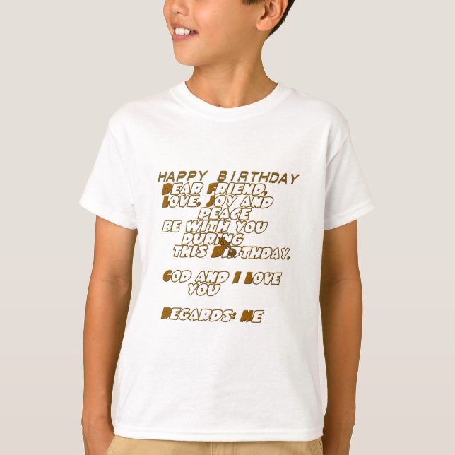Camiseta Cartão de aniversário para um amigo cristão (Frente)