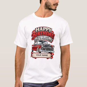 Camiseta Cartão de aniversário personalizado de carro antig