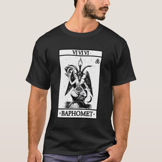 Camiseta Cartão de Baphomet Tarot Satanic Ocrua (Frente)