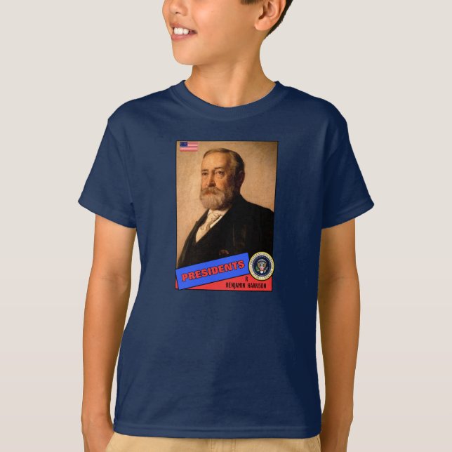 Camiseta Cartão de beisebol de Benjamin Harrison (Frente)