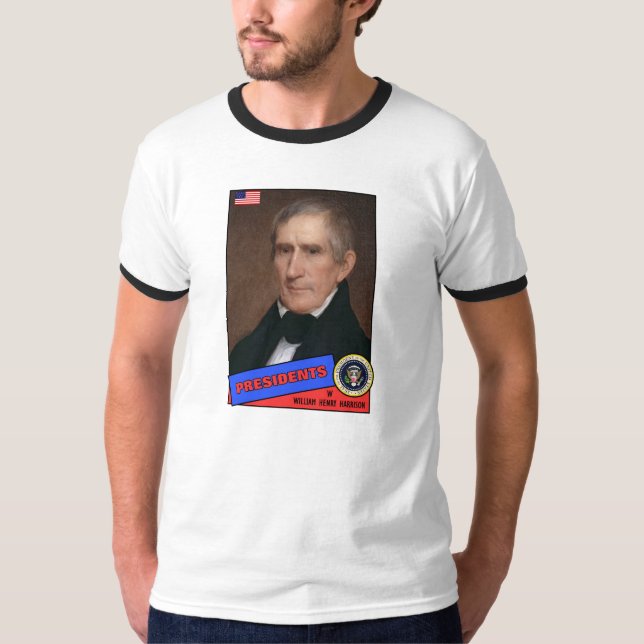 Camiseta Cartão de beisebol de William Henry Harrison (Frente)