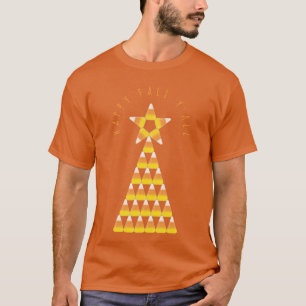 Camiseta Cartão de Boas Festas de Natal com Árvore de Milho