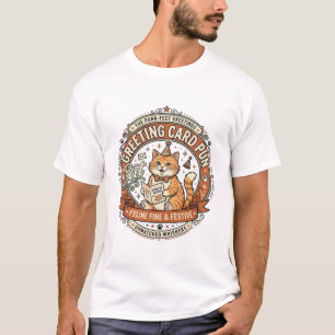 Camiseta Cartão de Boas Vindas Gato de Trocadilho Cartão de