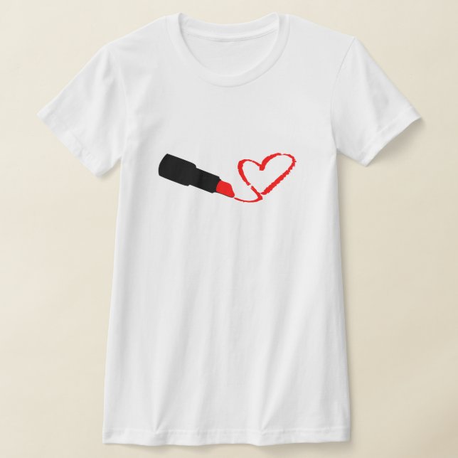 CAMISETA CARTÃO DE DESENHO DO LIPSTICK PERSONALIZÁVEL (Postura )