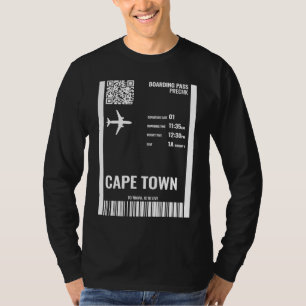 Camiseta Cartão de Embarque da Cidade do Cabo África do Sul