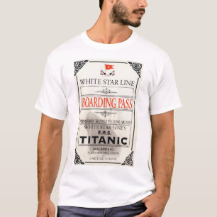 Camiseta Cartão de Embarque da RMS Titanic White Star Line
