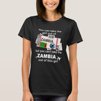 Camiseta Cartão de Embarque da Zâmbia Menina da Zâmbia Zâ