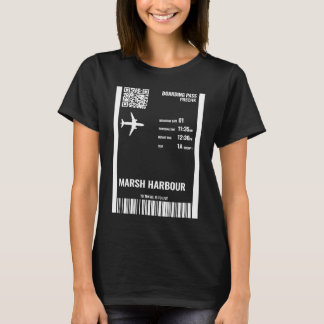 Camiseta Cartão de Embarque Passagem Aérea Marsh Harbour Ba