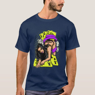 Camiseta Cartão de Jogo da Garota Sey divertida família