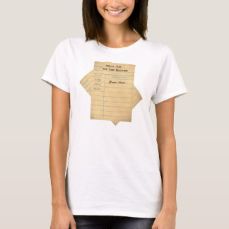 Camiseta Cartão de livro feito sob encomenda da biblioteca