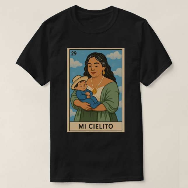 Camiseta Cartão de Loteria Abuelita - Lindo Cielito (Frente do Design)