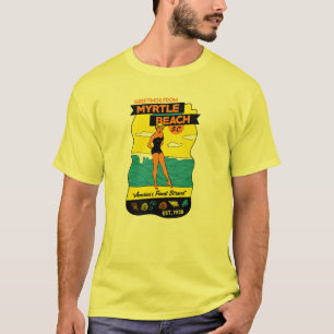 Camiseta Cartão de Myrtle Beach da velha escola