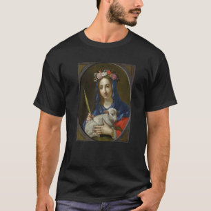Camiseta Cartão de Oração de Santa Inês de Roma Católico An