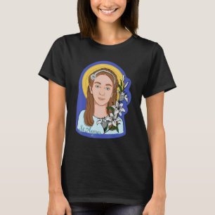 Camiseta Cartão de Oração de Santa Inês de Roma Católico An