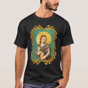 Camiseta Cartão de Oração de Santa Inês de Roma Católico An