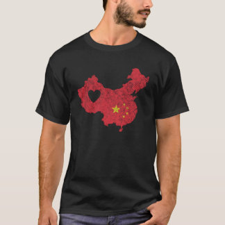 Camiseta Cartão de país da China com sinalizador