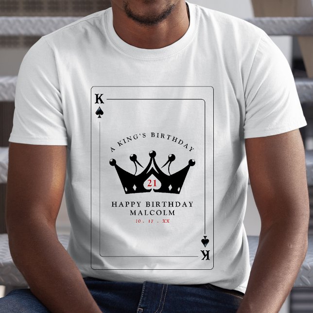 Camiseta Cartão de Poker do Rei dos Espadas Casino (21st birthday king of spades shirt for men)