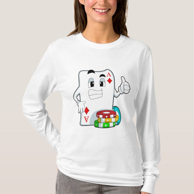 Camiseta Cartão de pôquer com chips Poker (Frente)
