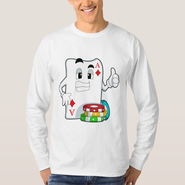 Camiseta Cartão de pôquer com chips Poker (Frente)
