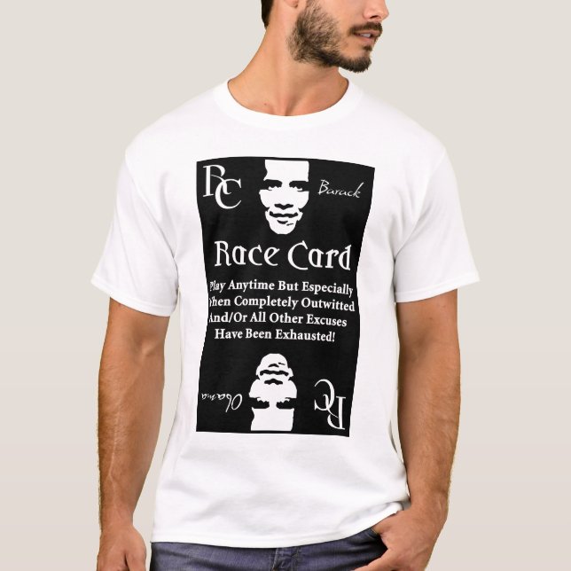 Camiseta Cartão de raça de Barack Obama (Frente)