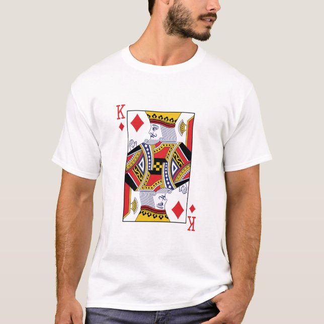 Camiseta Cartão de Reprodução do Rei dos Diamantes Poker Ca (Frente)