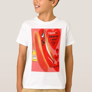 Camiseta Cartão de São Valentim de Cachorro-Quente Vintage