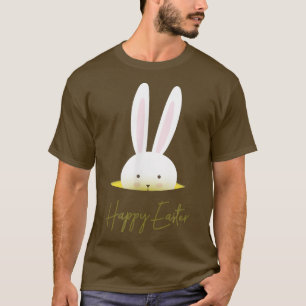 Camiseta Cartão de saudação de felz pascoa bonito com coelh