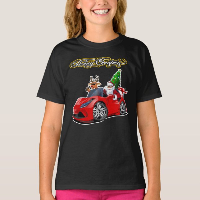 Camiseta Cartão de saudação de Natal com cartazes de Natal (Frente)