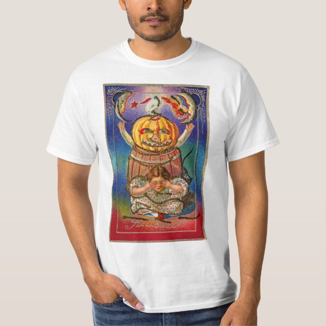 Camiseta cartão de saudações vintage halloween (Frente)