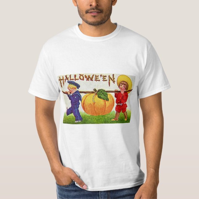 Camiseta cartão de saudações vintage halloween (Frente)