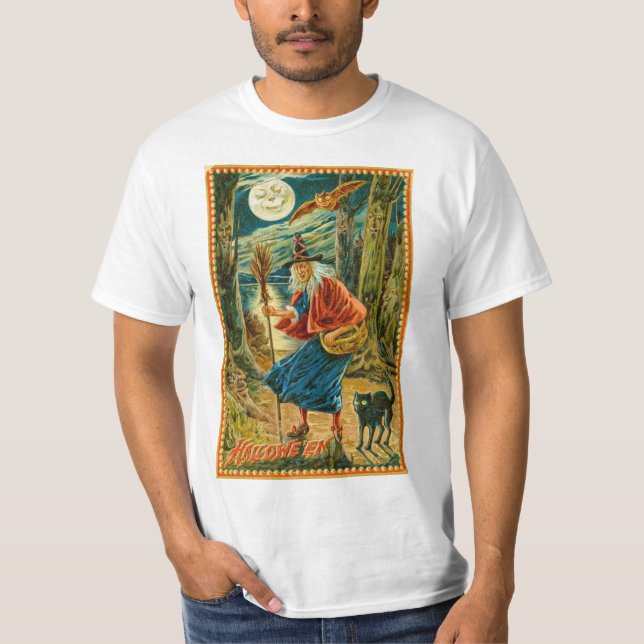 Camiseta cartão de saudações vintage halloween (Frente)