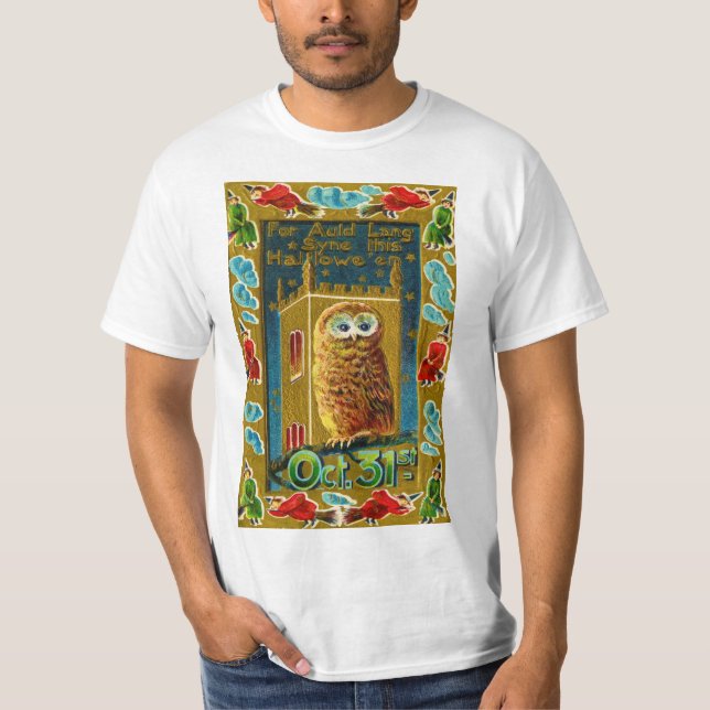 Camiseta cartão de saudações vintage halloween (Frente)