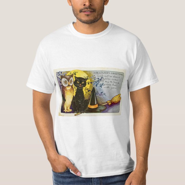 Camiseta cartão de saudações vintage halloween (Frente)