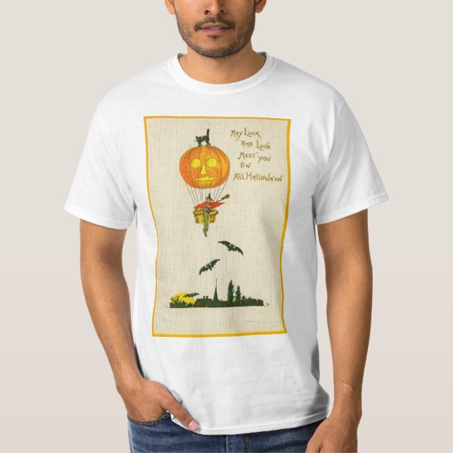 Camiseta cartão de saudações vintage halloween (Frente)