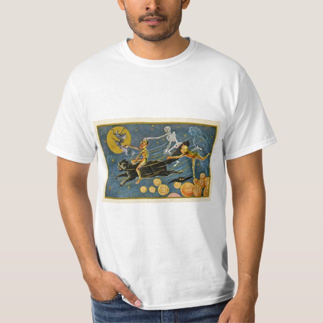 Camiseta cartão de saudações vintage halloween (Frente)