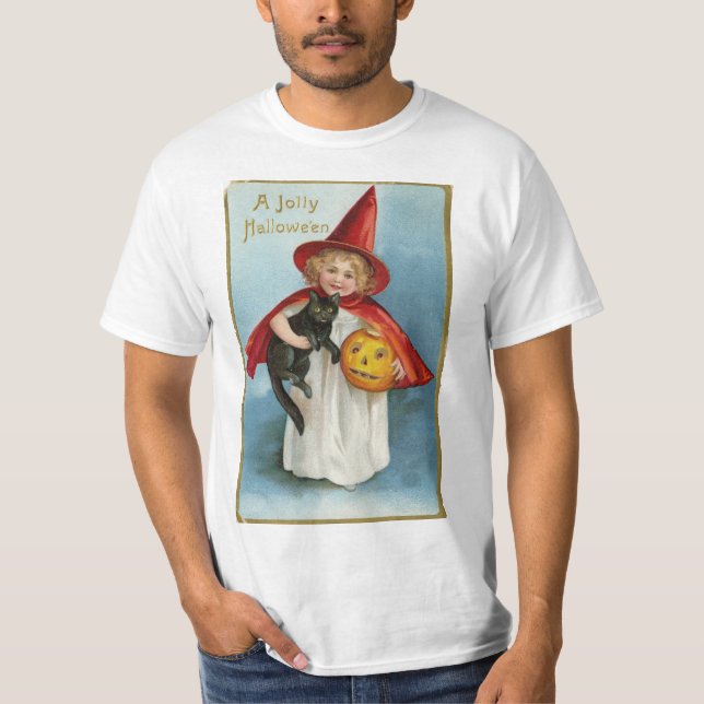 Camiseta cartão de saudações vintage halloween (Frente)