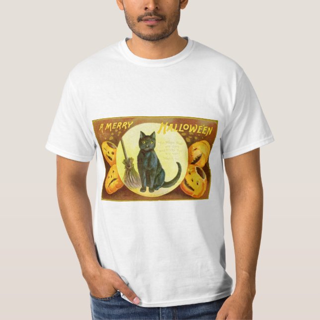 Camiseta cartão de saudações vintage halloween (Frente)