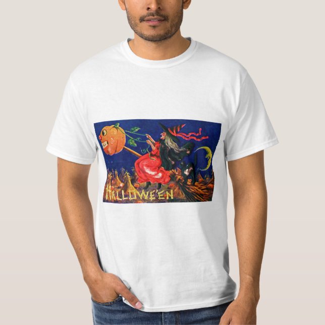 Camiseta cartão de saudações vintage halloween (Frente)