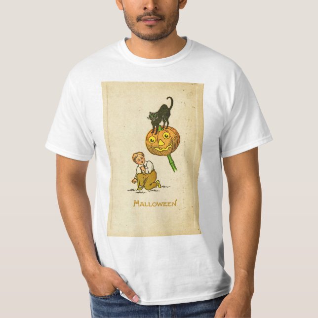 Camiseta cartão de saudações vintage halloween (Frente)