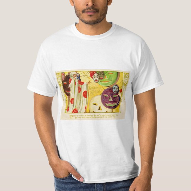 Camiseta cartão de saudações vintage halloween (Frente)