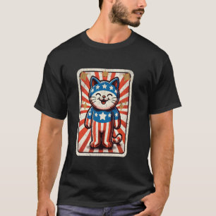Camiseta Cartão de Tarô de Gata Sem Filhos ao Estilo Vintag