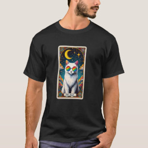 Camiseta Cartão de Tarô de Gato Aliado Divertido Óculos de