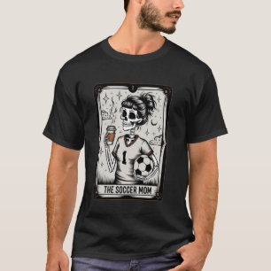 Camiseta Cartão de Tarô de Mãe de Futebol Esqueleto Mãe de