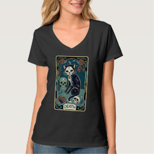 Camiseta Cartão de Tarô do Gato da Morte Gráfico para Amant
