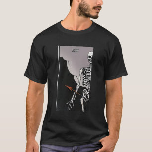 Camiseta Cartão de Tarô Mortal Místico Engraçado Esqueleto