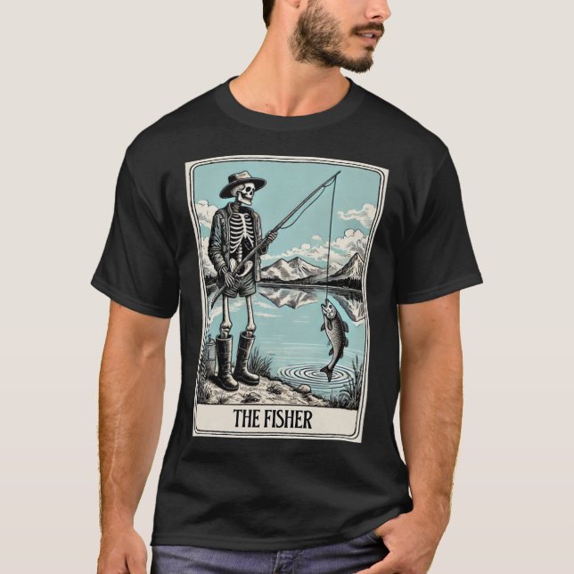Camiseta Cartão De Tarô Para Pescadores De Pesca (Frente)